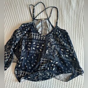 We the free  Blue bandana Patterned Women's Top